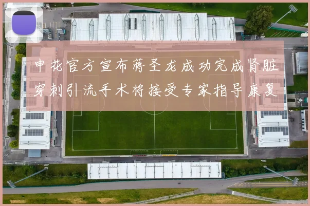 申花官方宣布蒋圣龙成功完成肾脏穿刺引流手术将接受专家指导康复治疗